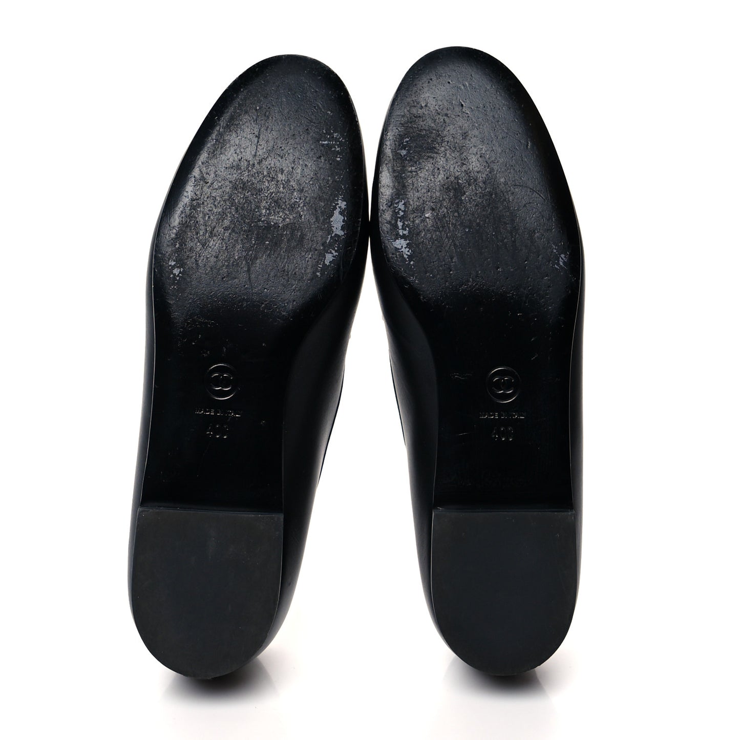 Calfskin CC Mocassin Loafers 40 Black