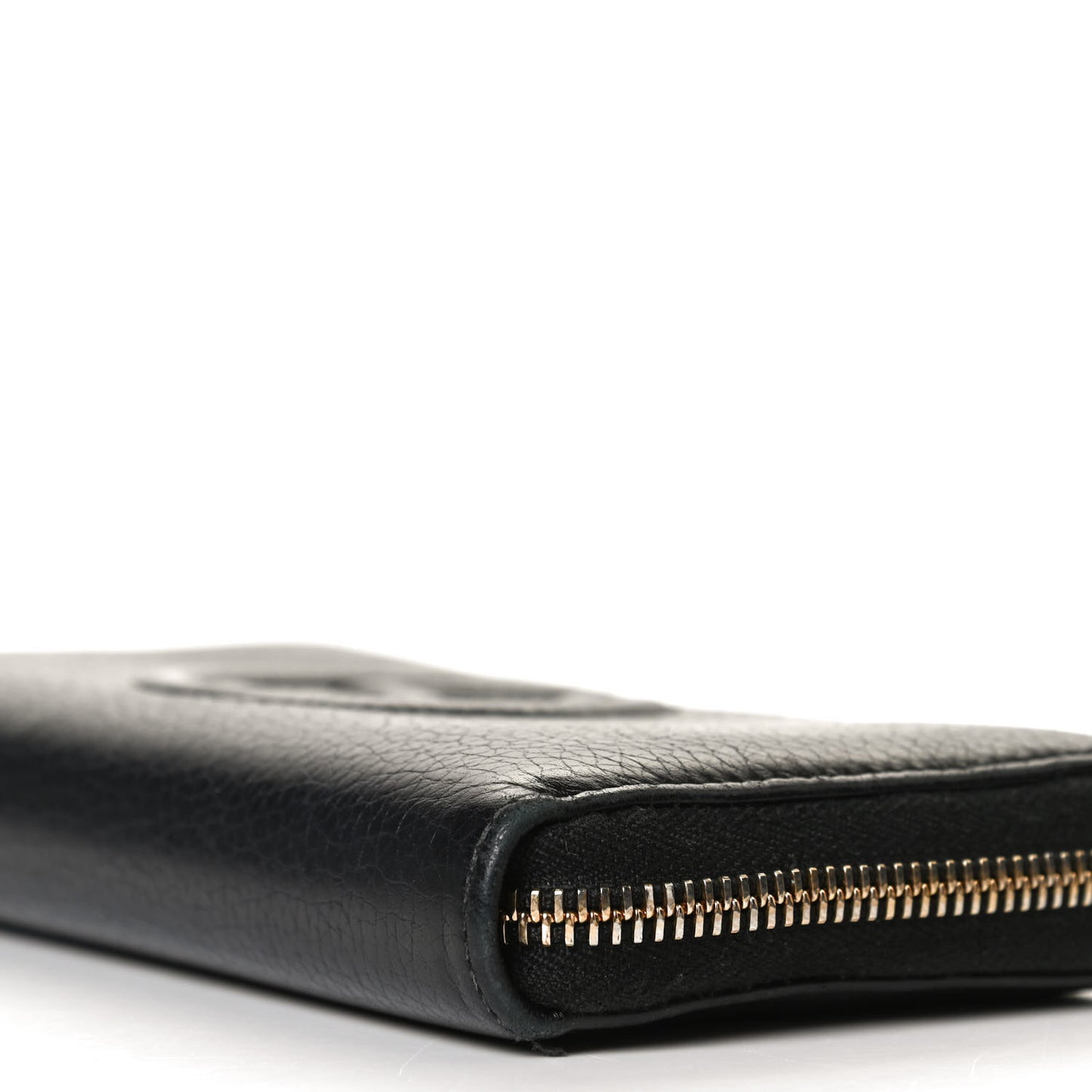 Pebbled Calfskin Soho Zip Around Wallet Black