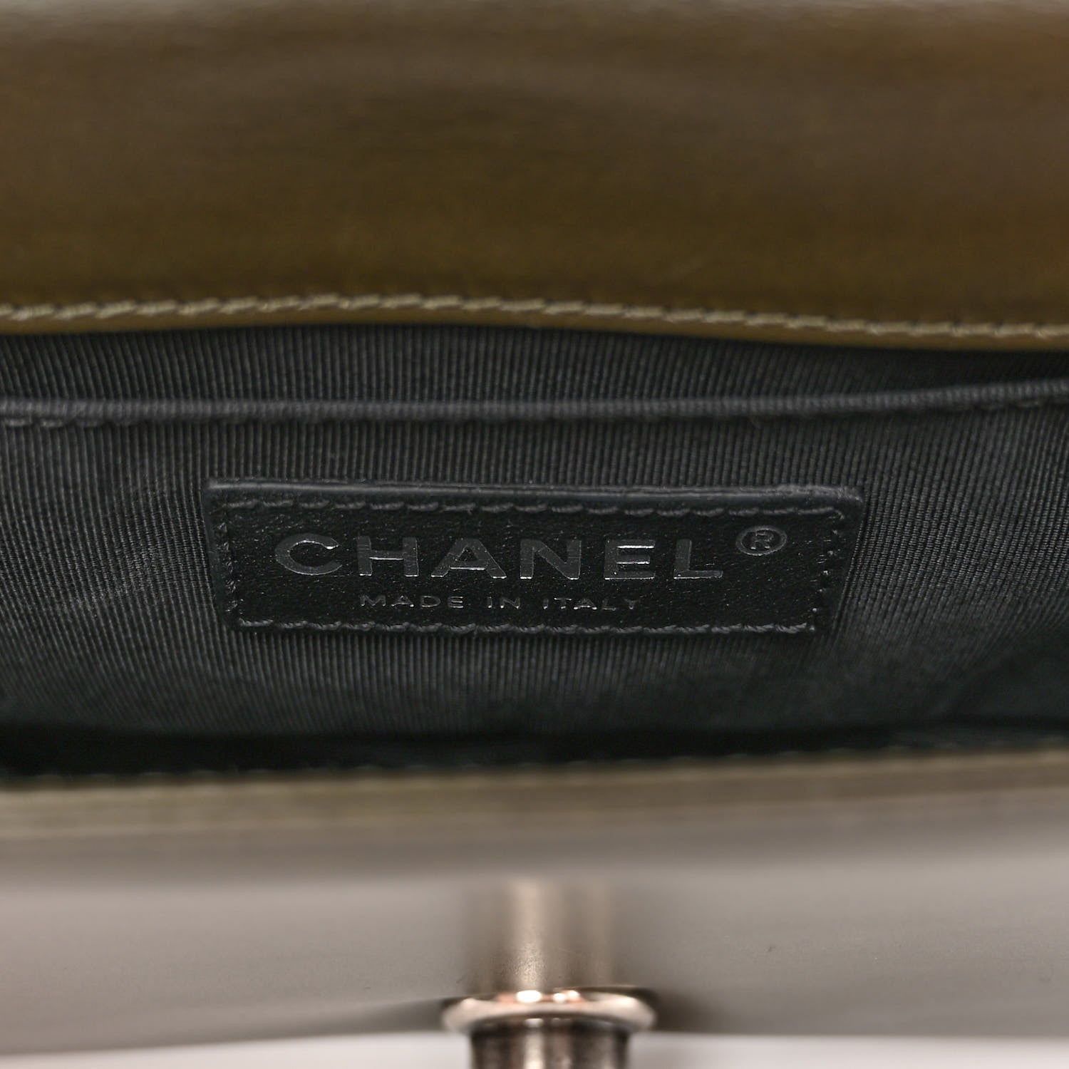 Chanel Glazed Calfskin Small Boy Flap Dark Green 7 of 10