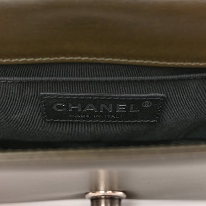 Chanel Glazed Calfskin Small Boy Flap Dark Green 7 of 10