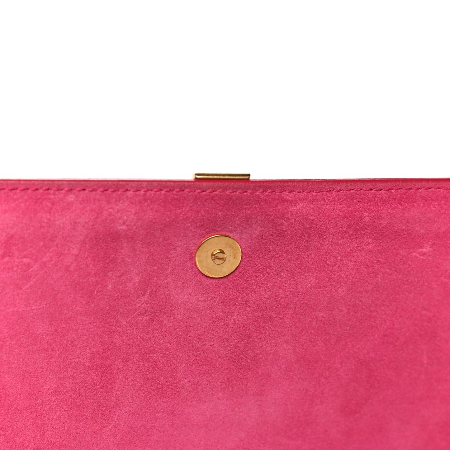 Calfskin Classic Y Ligne Clutch Fuchsia