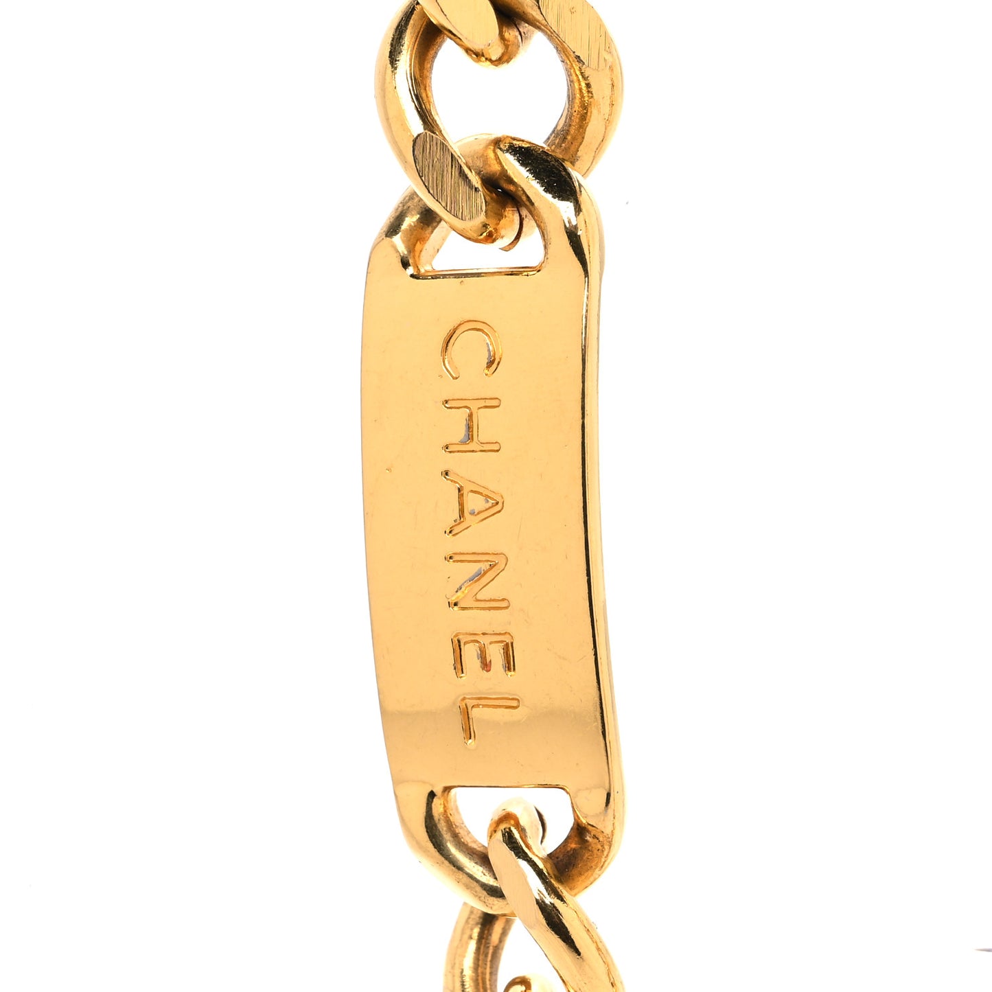 Metal Chain CC Medallion Belt Gold