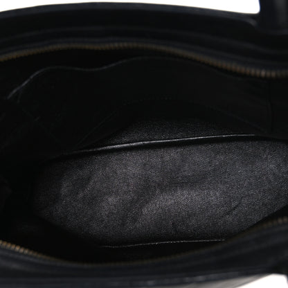 Chanel Lambskin Chevron Quilted Top Handle Tote Bag Black 5 of 11
