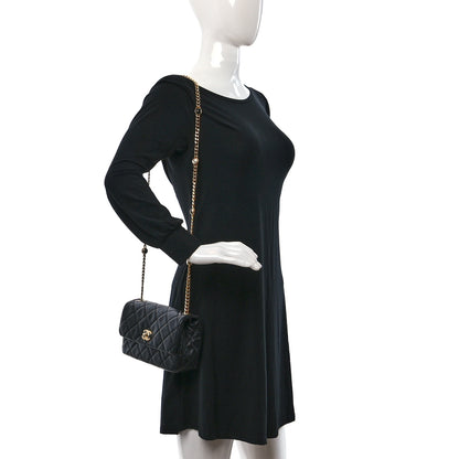 Chanel Lambskin Resin Pearl Quilted Small Flap Black 2 of 9