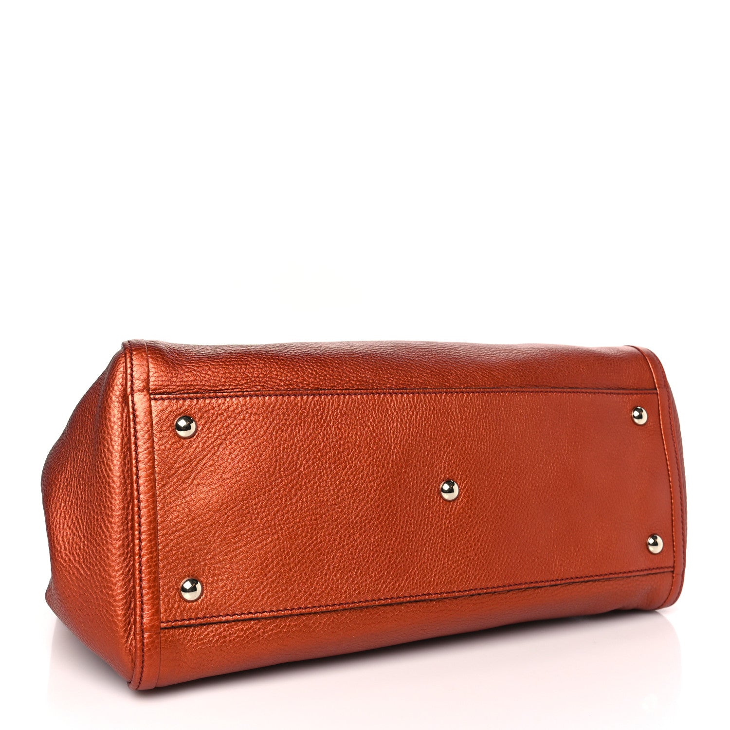 Gucci Metallic Pebbled Calfskin Medium Soho Shoulder Bag Orange 4 of 10