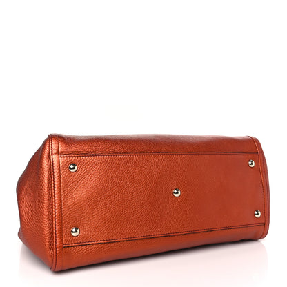 Gucci Metallic Pebbled Calfskin Medium Soho Shoulder Bag Orange 4 of 10