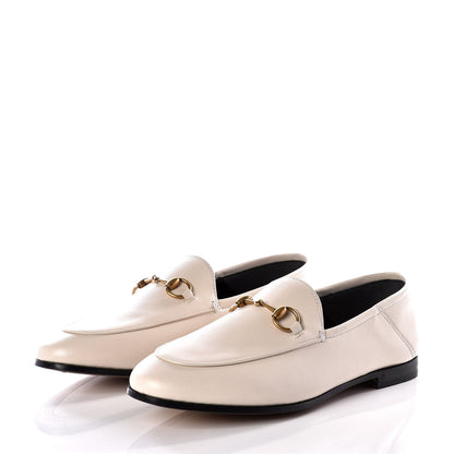 Gucci Lambskin Womens Brixton Horsebit Loafers 37 Mystic White 2 of 11