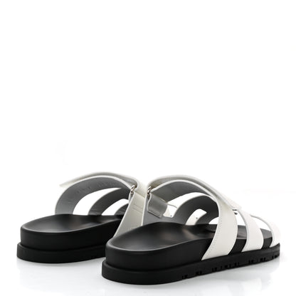 Hermes Calfskin Womens Chypre Sandals 37.5 White 4 of 10