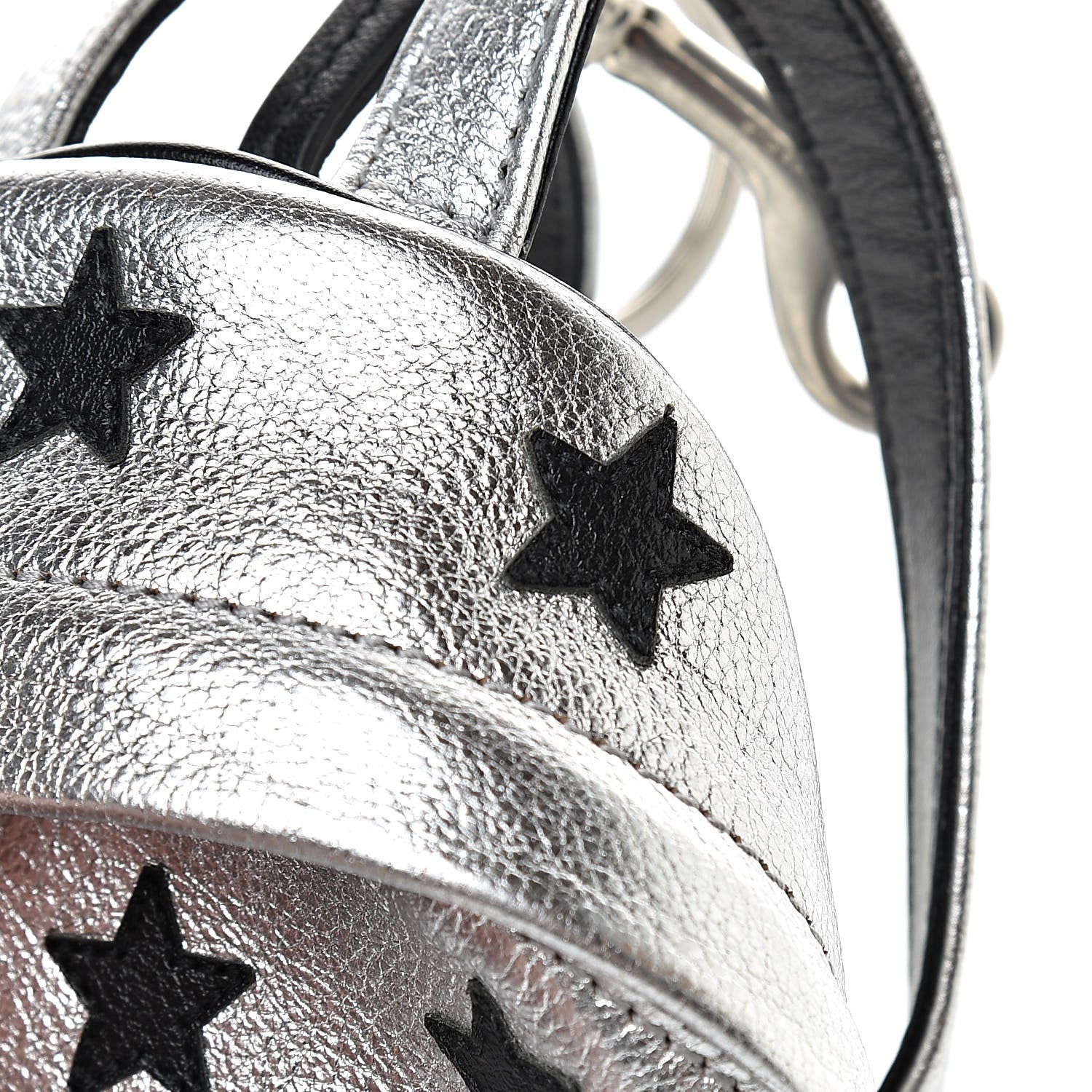 Saint Laurent Metallic Calfskin Toy California Backpack Star Keychain Silver 6 of 8