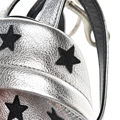 Saint Laurent Metallic Calfskin Toy California Backpack Star Keychain Silver 6 of 8