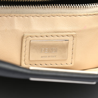 Fendi Vitello Seta Nappa Ribbon Mini Peekaboo Iconic Satchel Blue Notte Camelia 7 of 13
