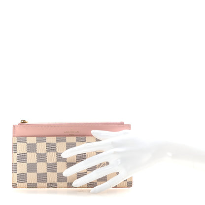Louis Vuitton Damier Azur Slim Purse Rose Ballerine 3 of 14