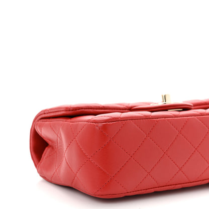 Chanel Lambskin Quilted Mini Rectangular Flap Red 9 of 11
