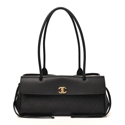 Chanel Grained Calfskin Stitched Urban Essentials Small Shopping Bag Black 1 of 10