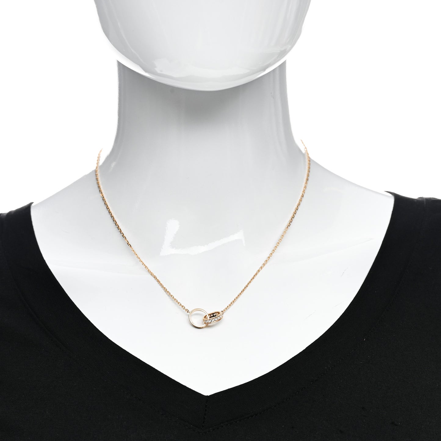 18K Yellow Gold Diamond Interlocking LOVE Necklace
