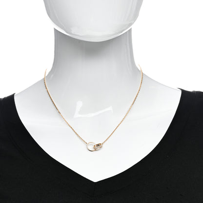 Cartier 18K Yellow Gold Diamond Interlocking LOVE Necklace 2 of 6