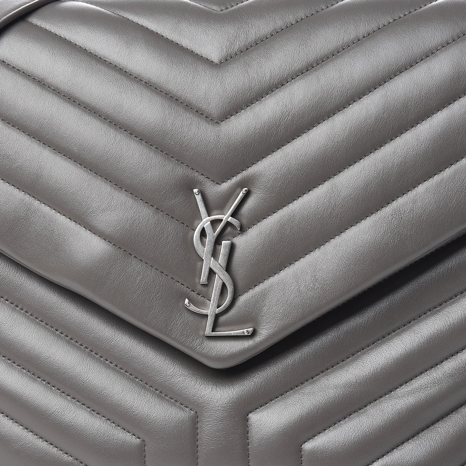 Saint Laurent Calfskin Y Quilted Monogram Large Loulou Chain Satchel Earth 10 of 10