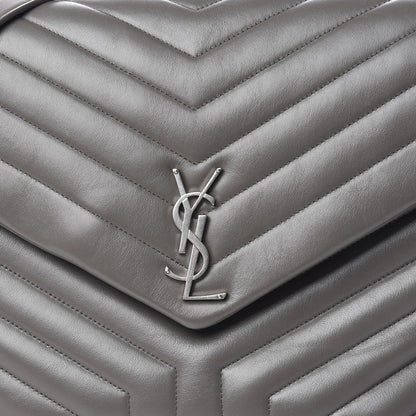 Saint Laurent Calfskin Y Quilted Monogram Large Loulou Chain Satchel Earth 10 of 10