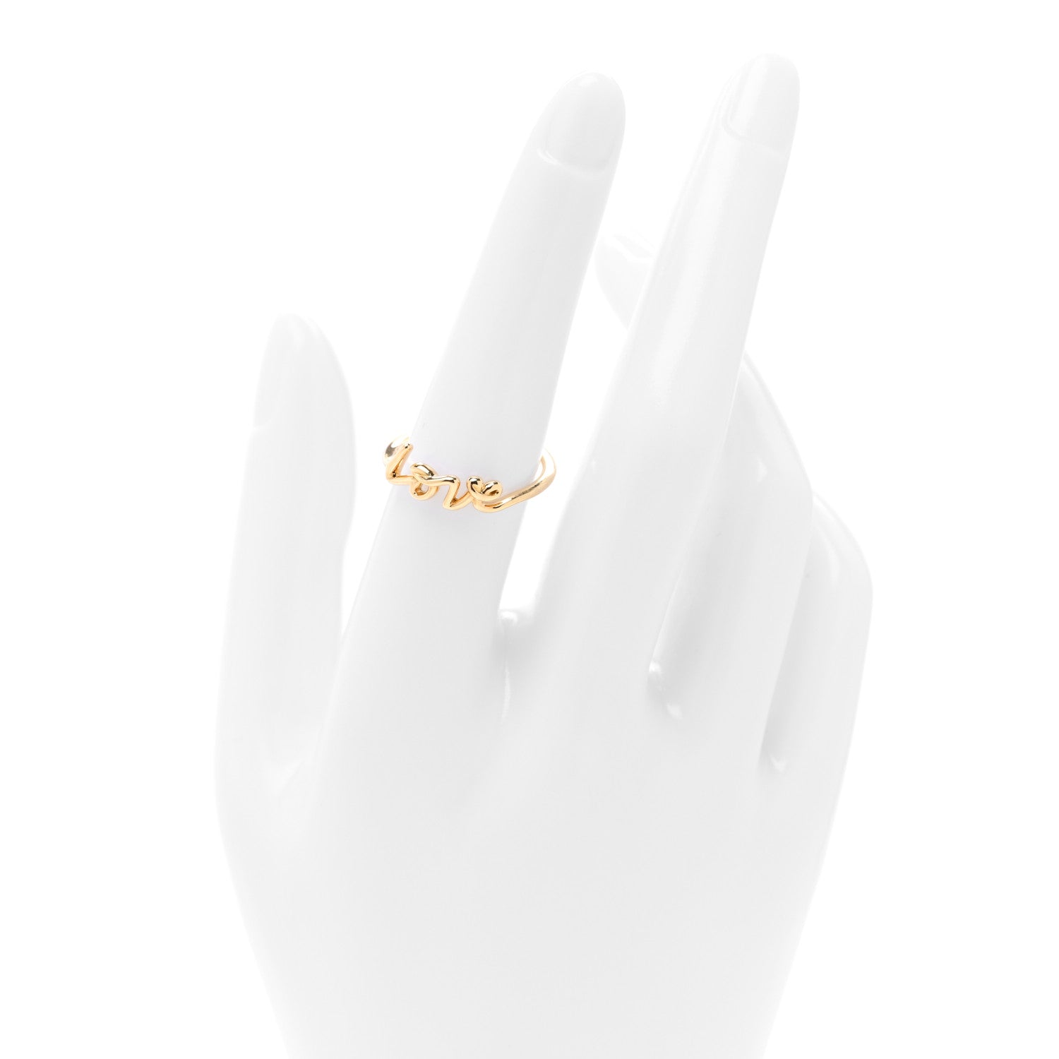 Tiffany 18K Yellow Gold Mini Paloma's Graffiti Love Ring 54 7 2 of 5