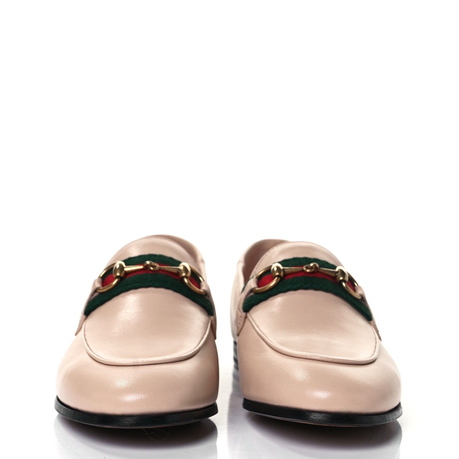 Gucci Malaga Kid Web Womens Horsebit Loafers 35 Skin Rose 2 of 9