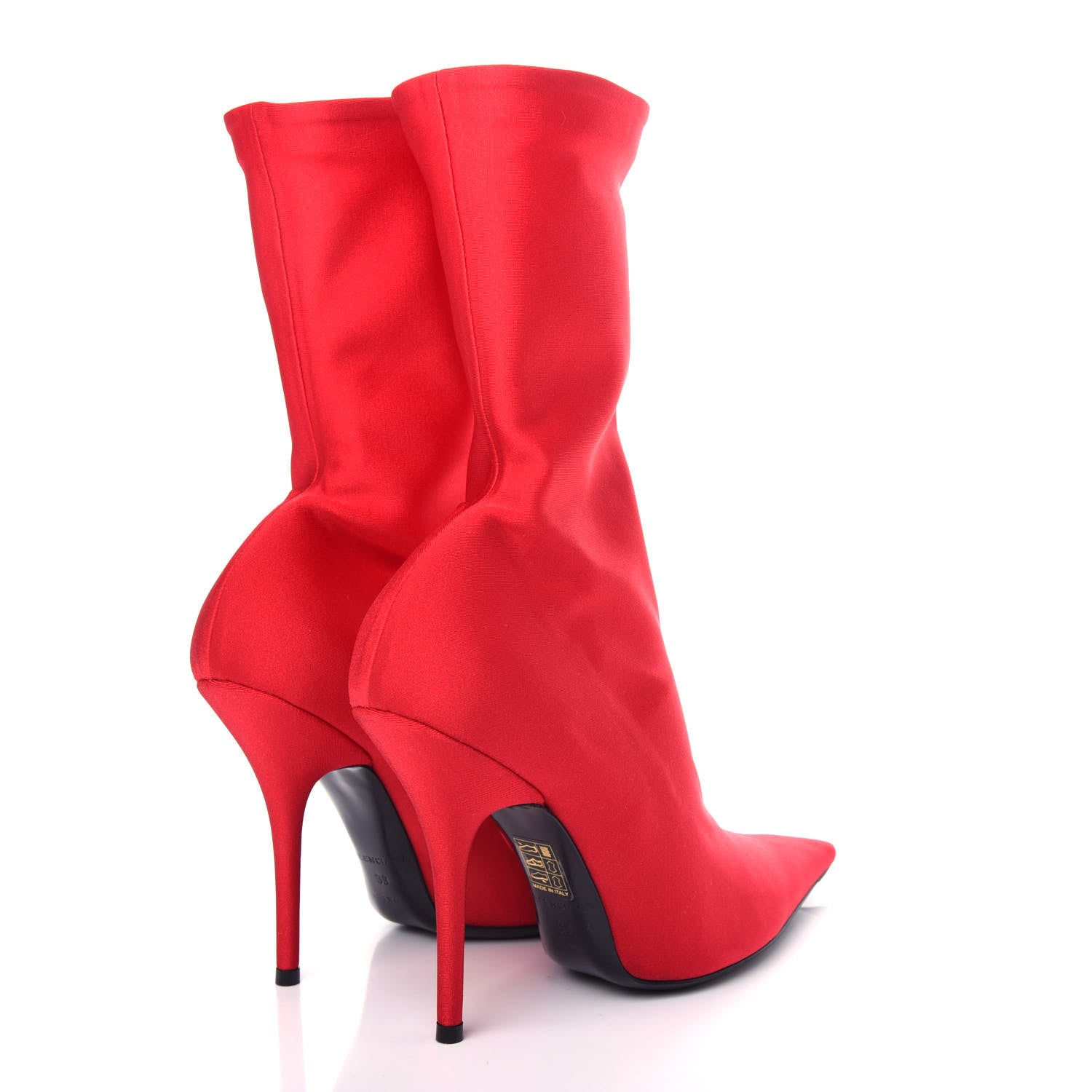 Balenciaga Jersey Crepe Extreme Pointed Toe Knife Booties 39 Rouge 4 of 10