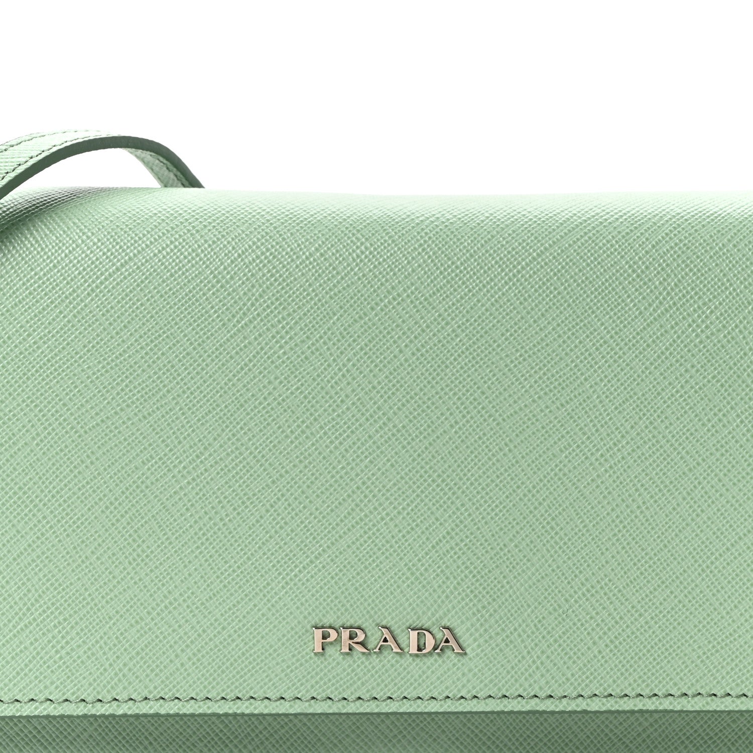 Prada Saffiano Lux Metal Flap Wallet Acquamarina 8 of 10