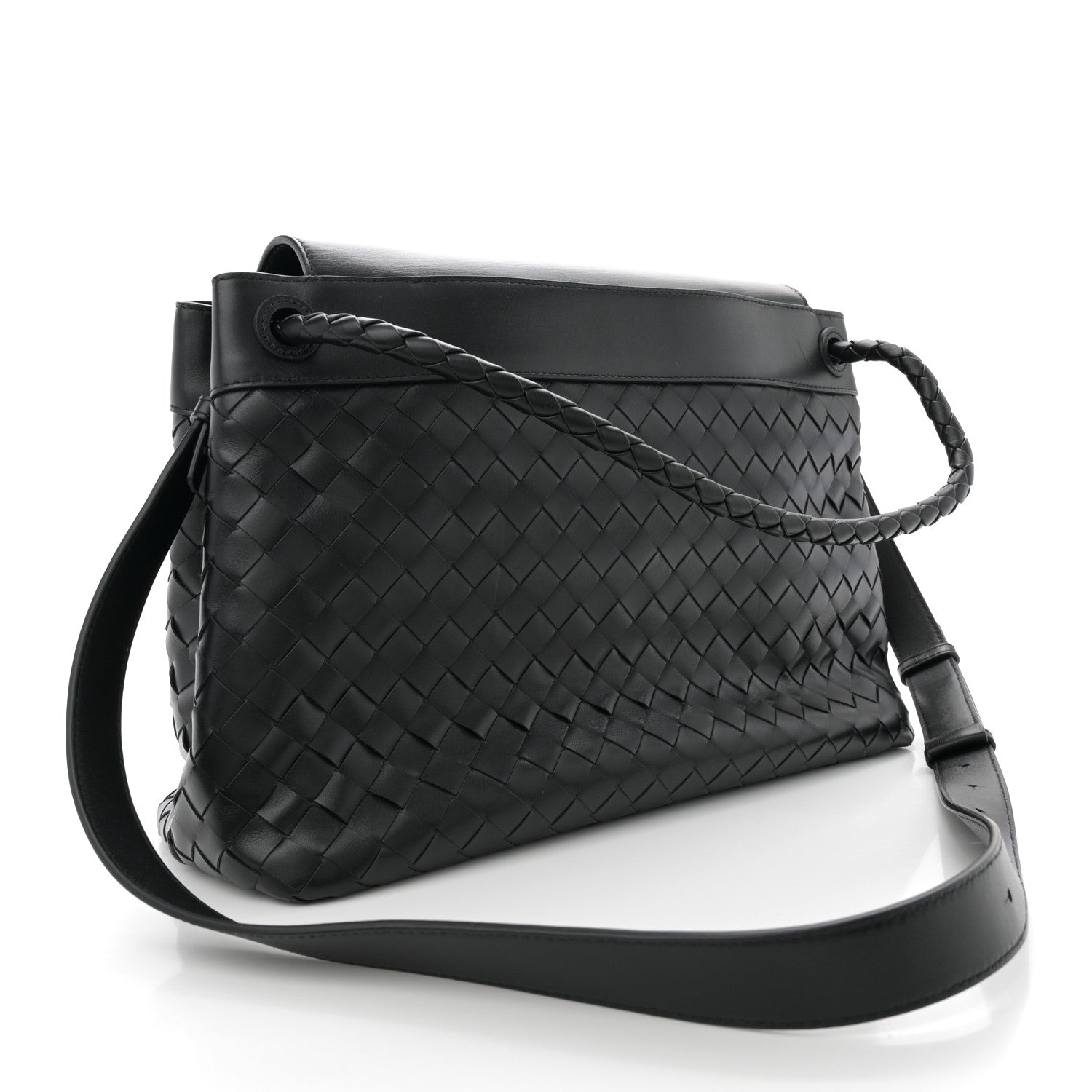 Bottega Veneta Calfskin Intrecciato Medium Andiamo Messenger Bag Black 3 of 11