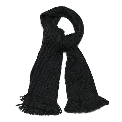 Louis Vuitton Wool Silk Logomania Scarf Charcoal Grey 1 of 3
