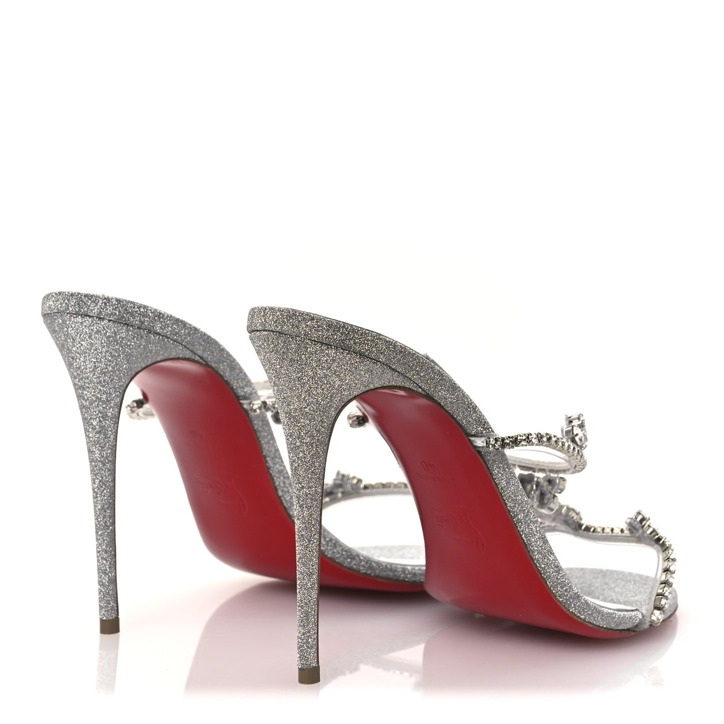PVC Crystal Just Queen 100 Sandals 40 Silver