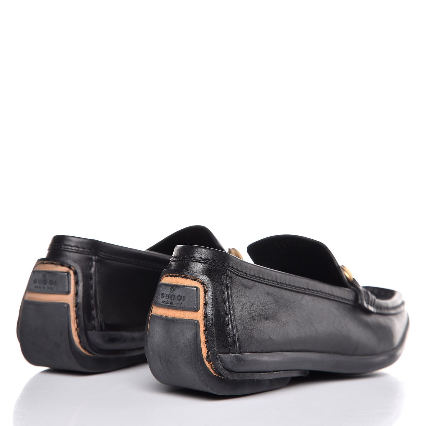 Calfskin Mens Horsebit Driver Loafers 6.5 Black