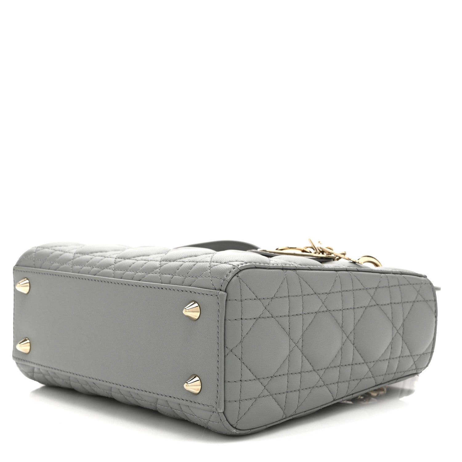 Christian Dior Lambskin Cannage Small My ABCDior Lady Dior Grey 10 of 10