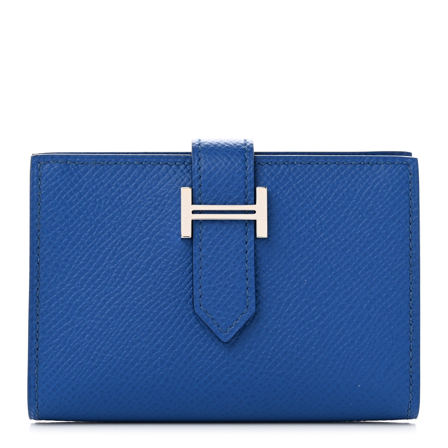 Hermes Epsom Bearn Card Holder Wallet Bleu Zellige 1 of 7