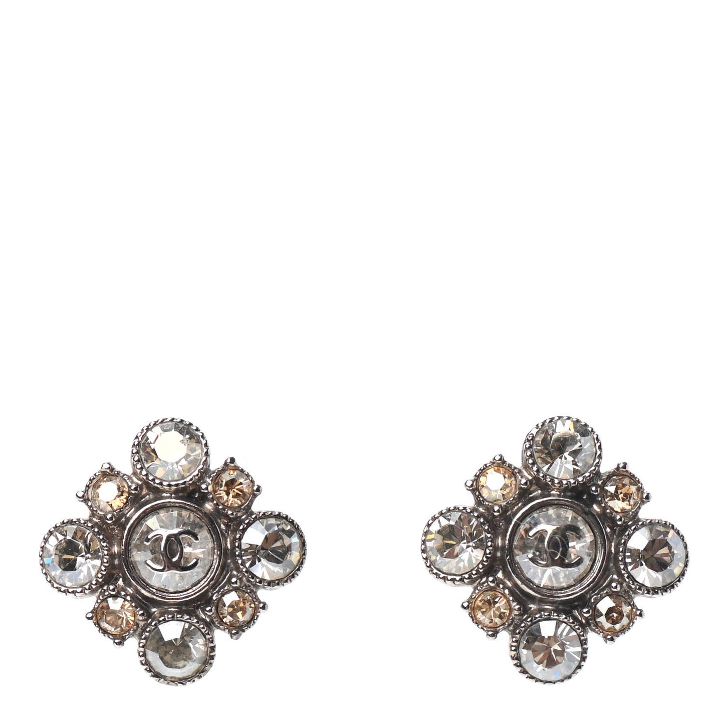 Crystal CC Earrings Silver