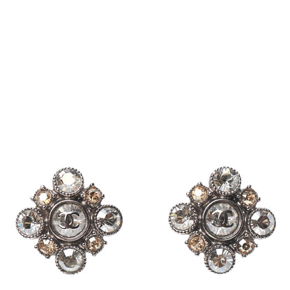Chanel Crystal CC Earrings Silver 1 of 4