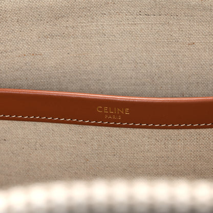 Celine Canvas Calfskin Striped Triomphe Large Cabas Beige 6 of 12