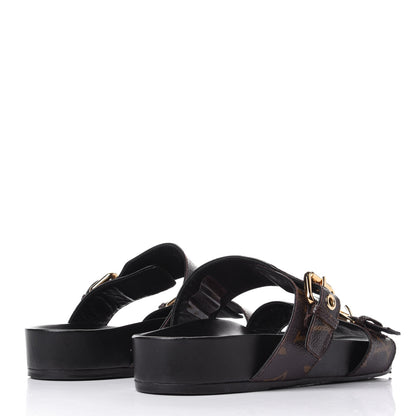 Louis Vuitton Monogram Bom Dia Mule Sandals 36 Black 4 of 10