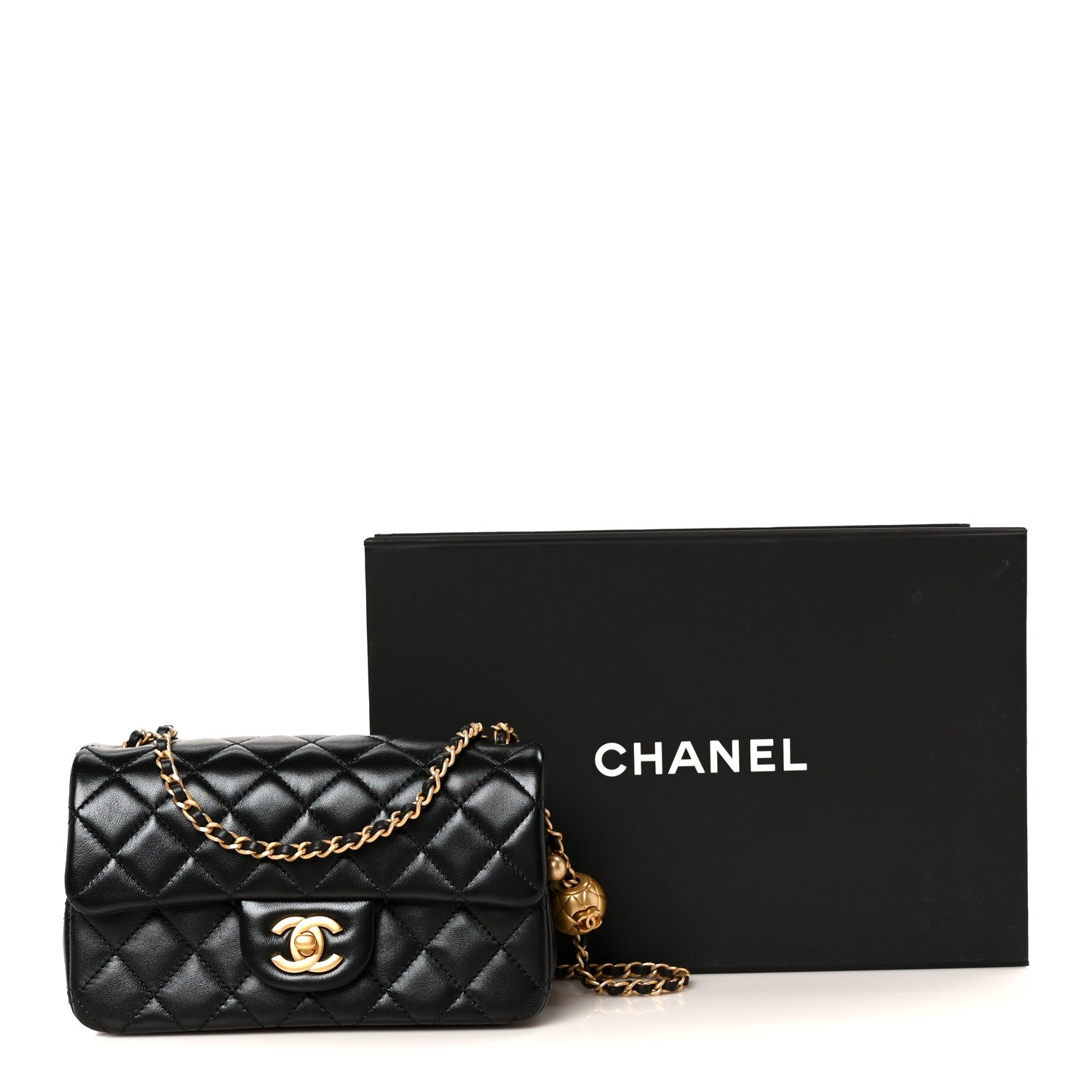 Chanel Lambskin Quilted Mini Rectangular Pearl Crush Flap Black 12 of 12