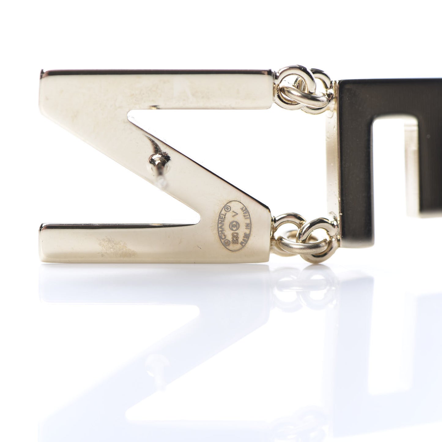 Metal Cha-Nel Logo Drop Earrings Gold