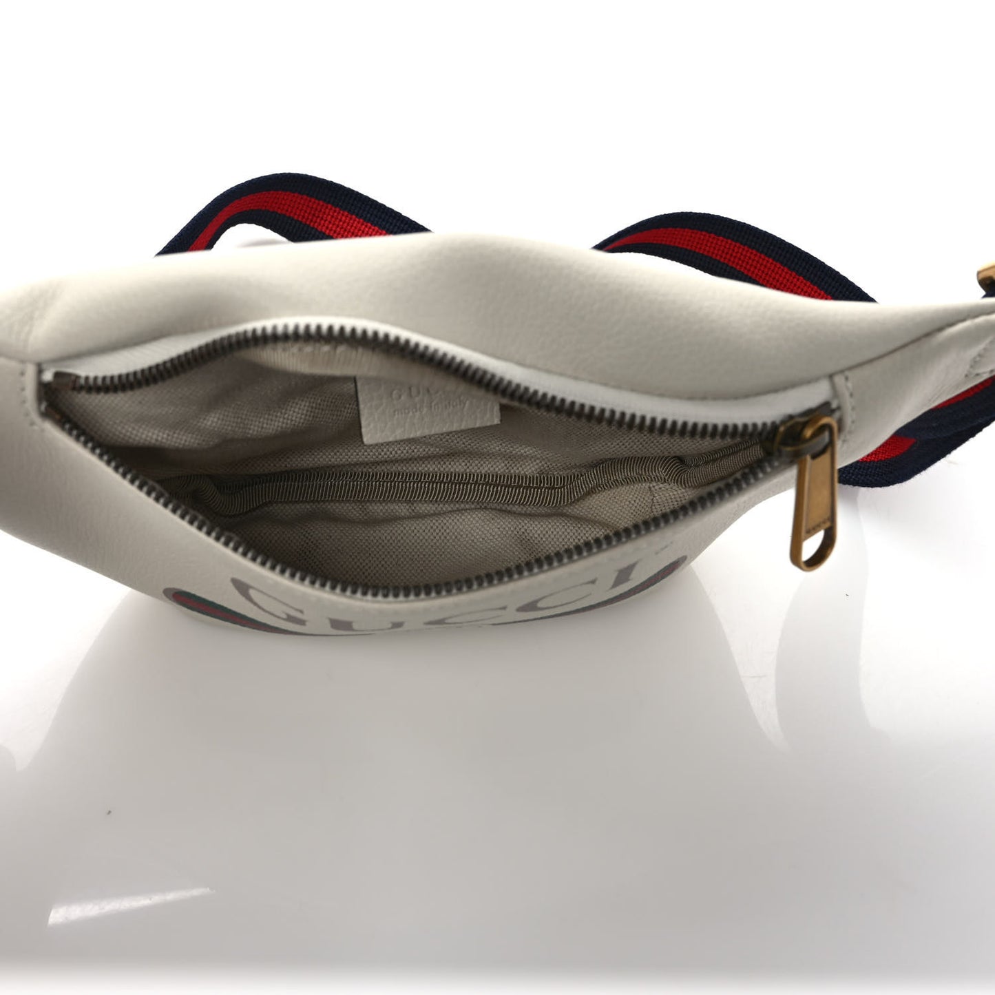 Grained Calfskin Small Logo Belt Bag White