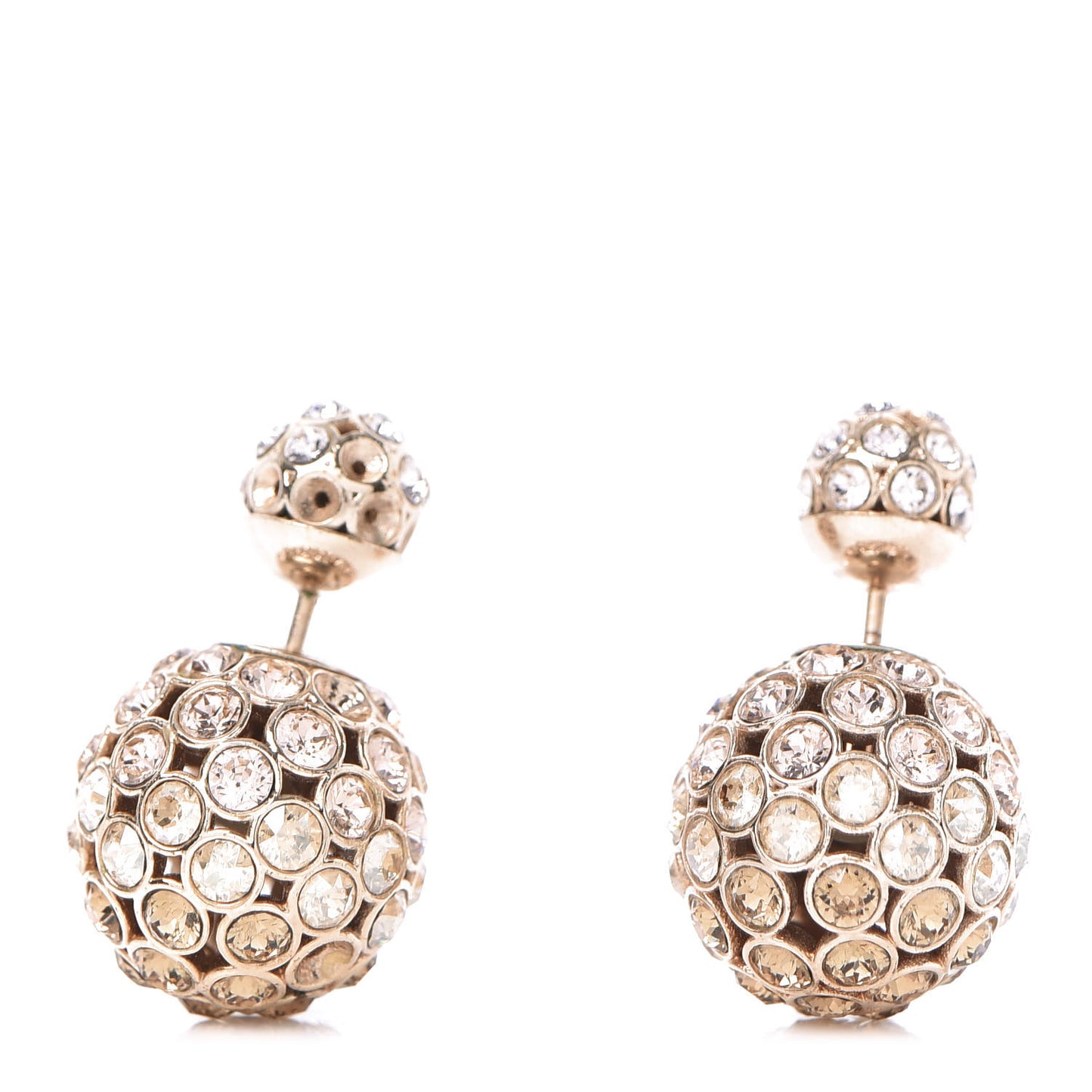 Crystal Mise En Dior Tribal Earrings Light Pink Gold