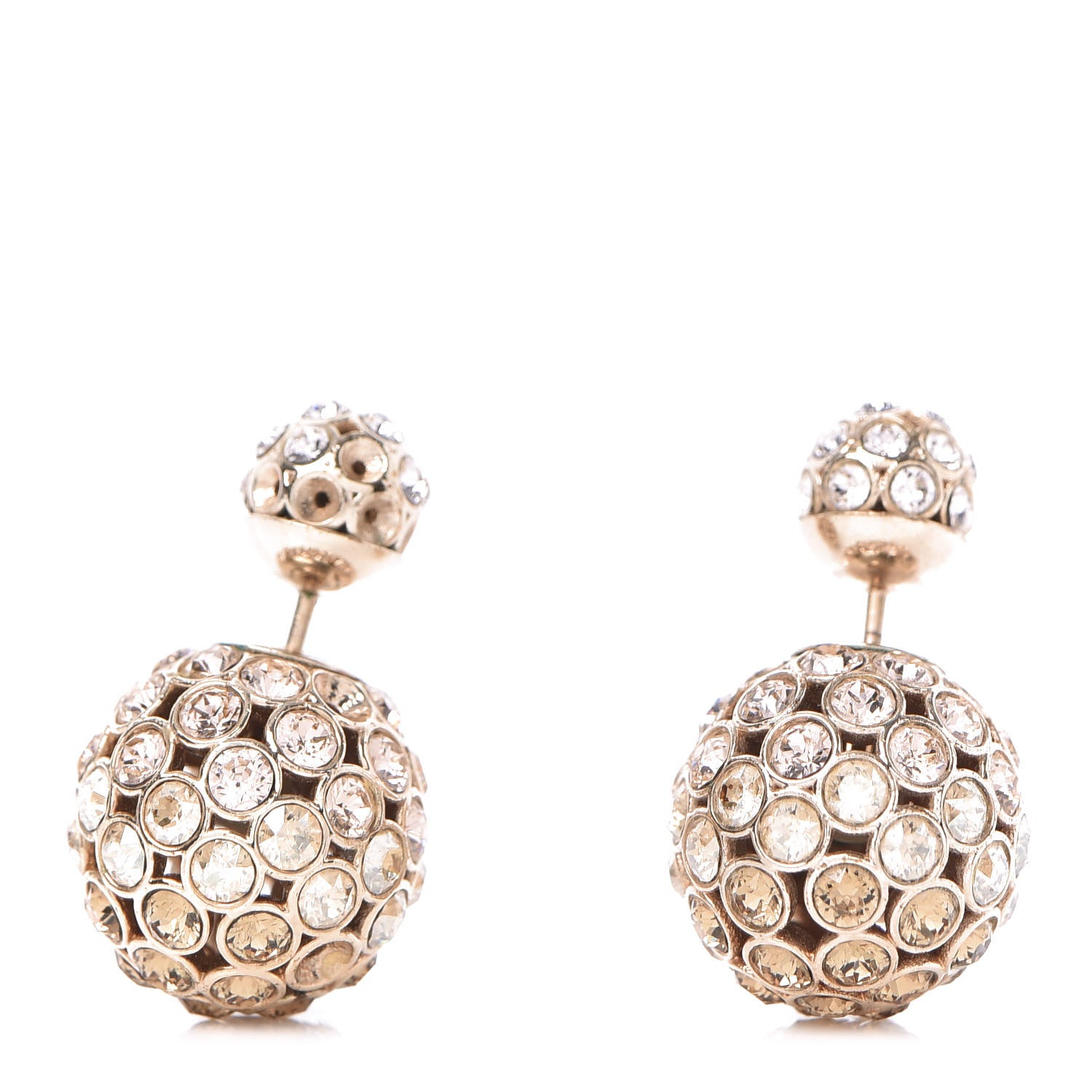Christian Dior Crystal Mise En Dior Tribal Earrings Light Pink Gold 1 of 7
