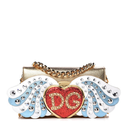 Dolce & Gabbana Dauphine Heart DG Shoulder Bag Gold 1 of 7