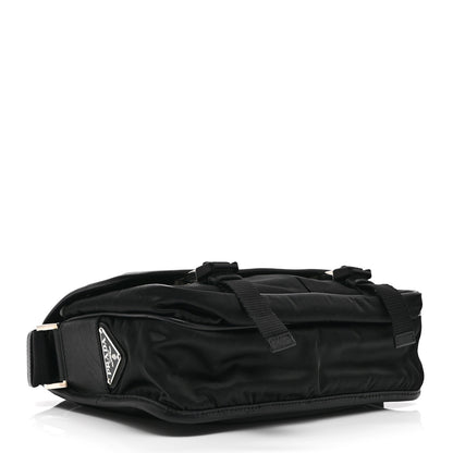 Prada Tessuto Nylon Saffiano Logo Messenger Bag Black 4 of 10