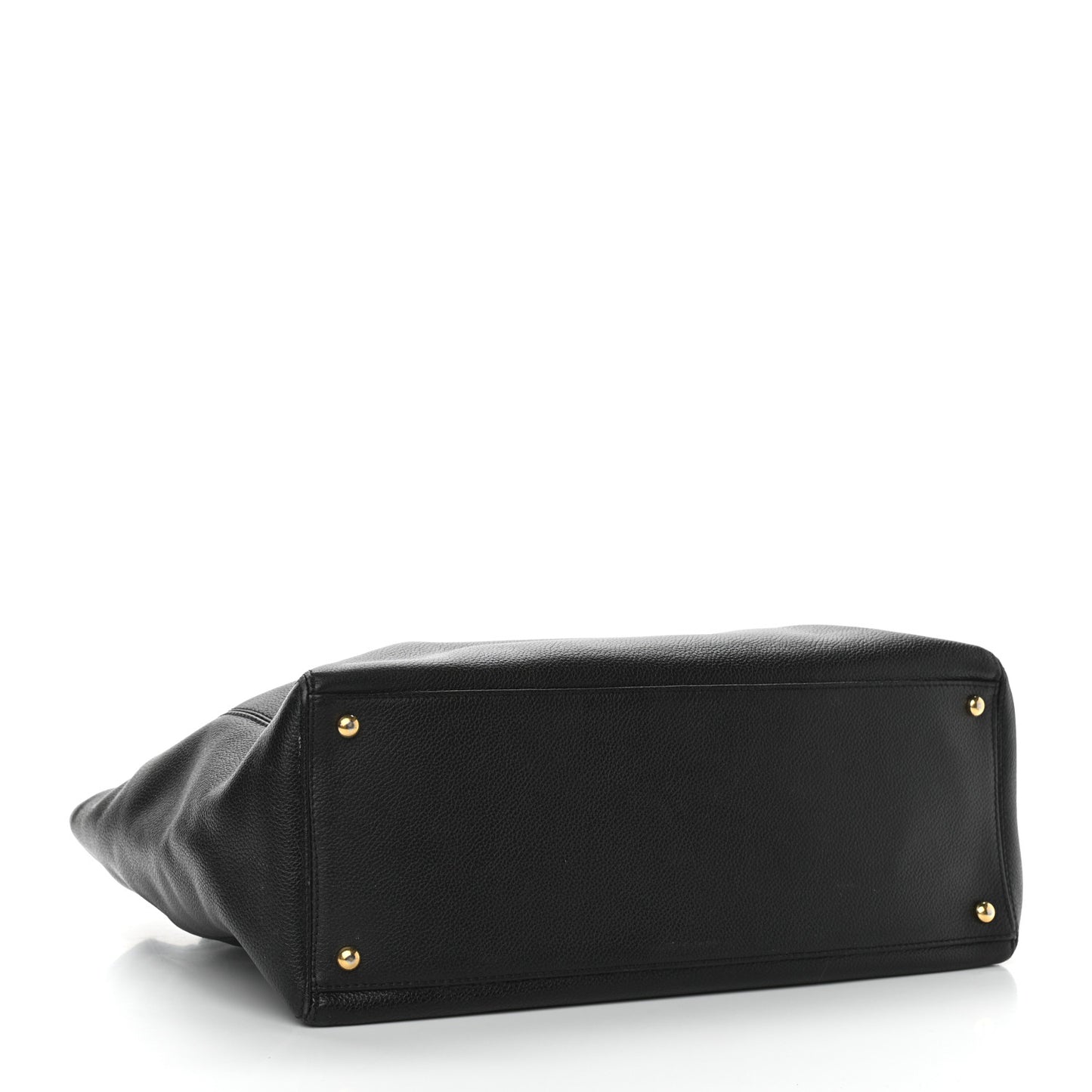 Calfskin Cerf Executive Shopper Tote Black
