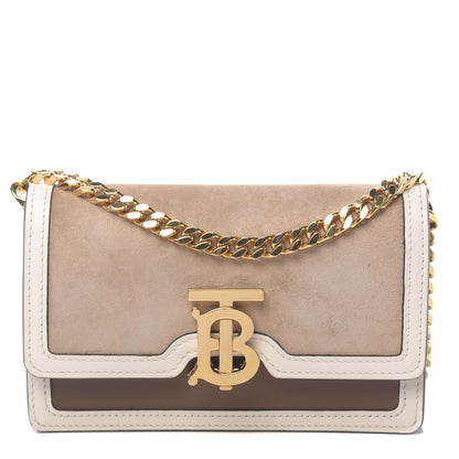 Burberry Suede Calfskin Large Jessie Chain TB Bag Biscuit 1 of 9