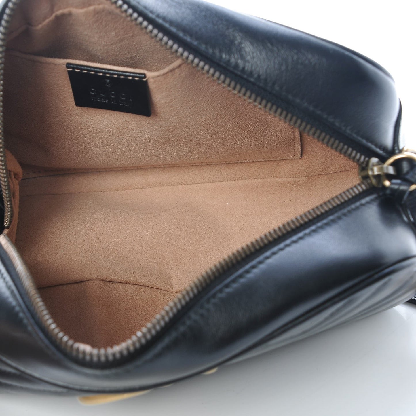 Calfskin Matelasse Small GG Marmont Chain Shoulder Bag Black