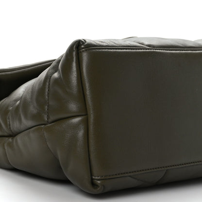Saint Laurent Lambskin Quilted Medium Loulou Puffer Monogram Chain Satchel Seaweed 8 of 9