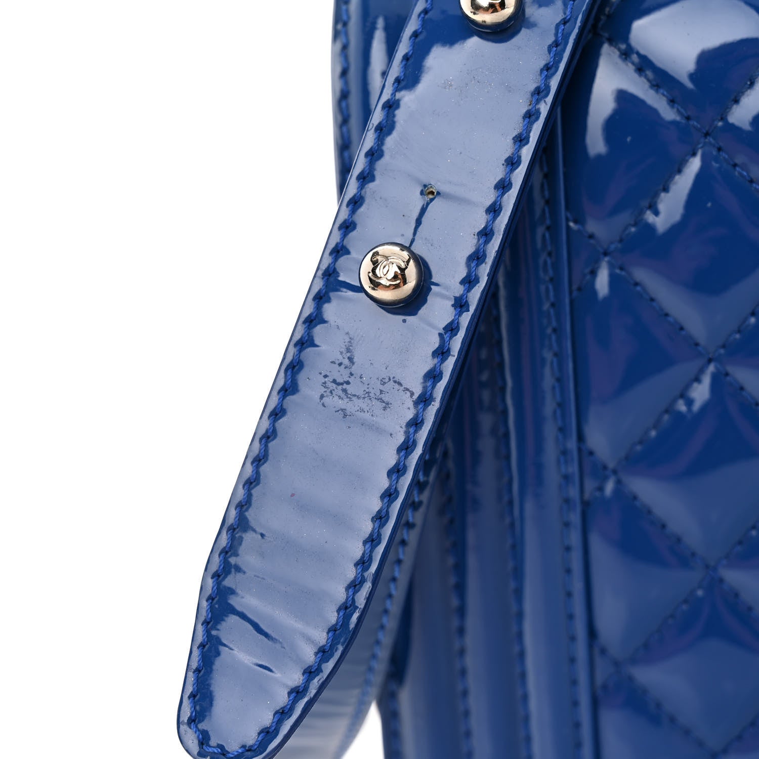 Chanel Patent Calfskin Quilted New Medium Plexiglass Boy Flap Blue 11 of 12