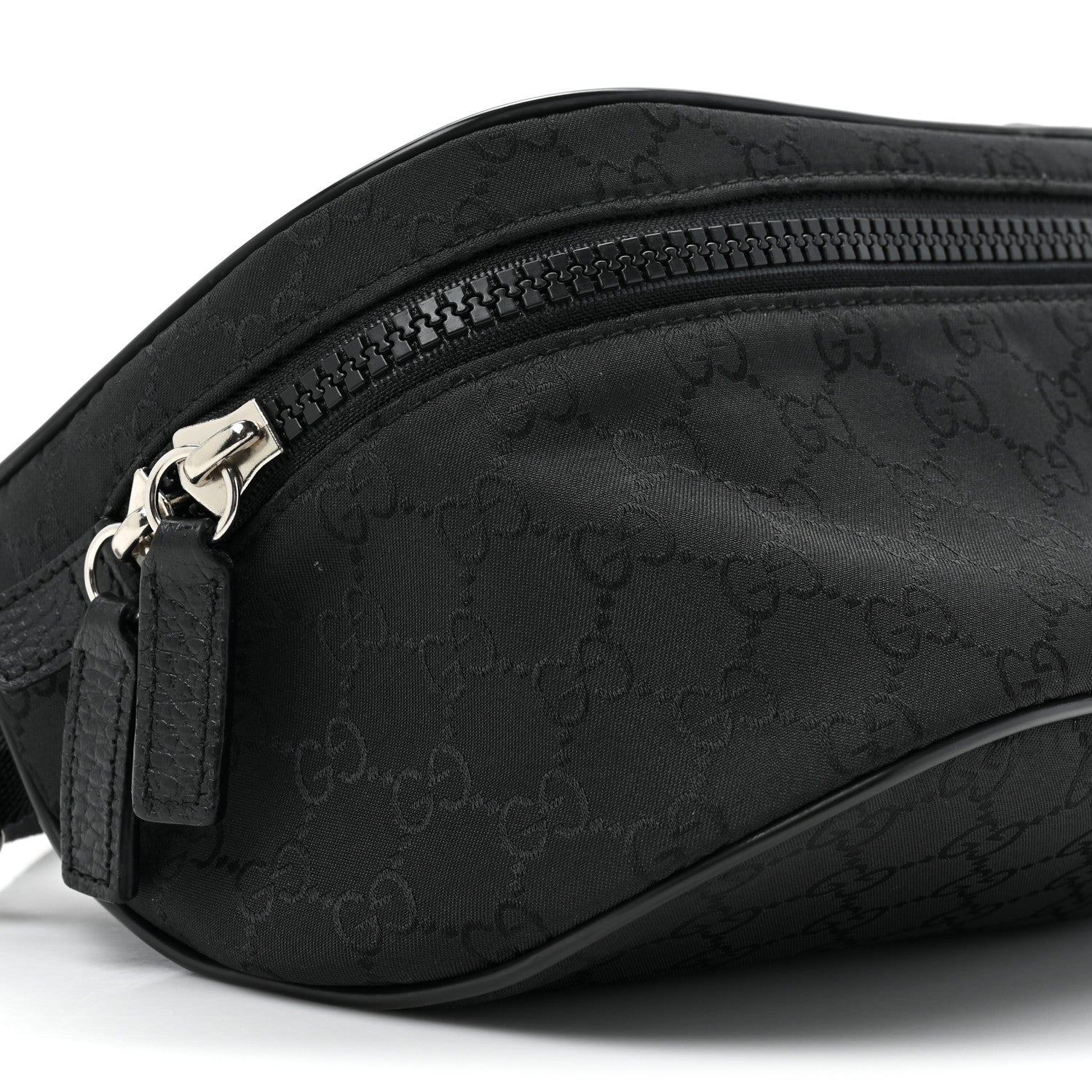 Gucci Nylon Monogram Fanny Pack Belt Bag Black 9 of 12