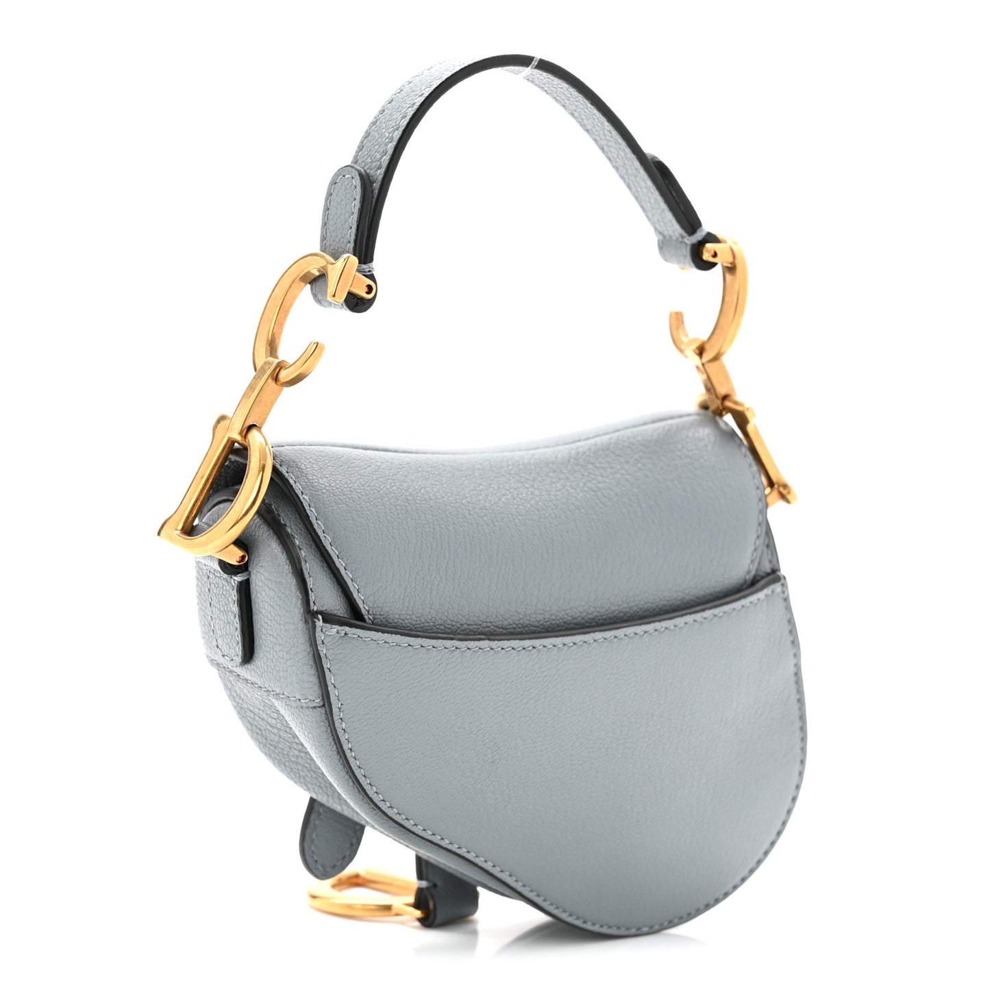 Goatskin Micro Saddle Bag Cloud Blue